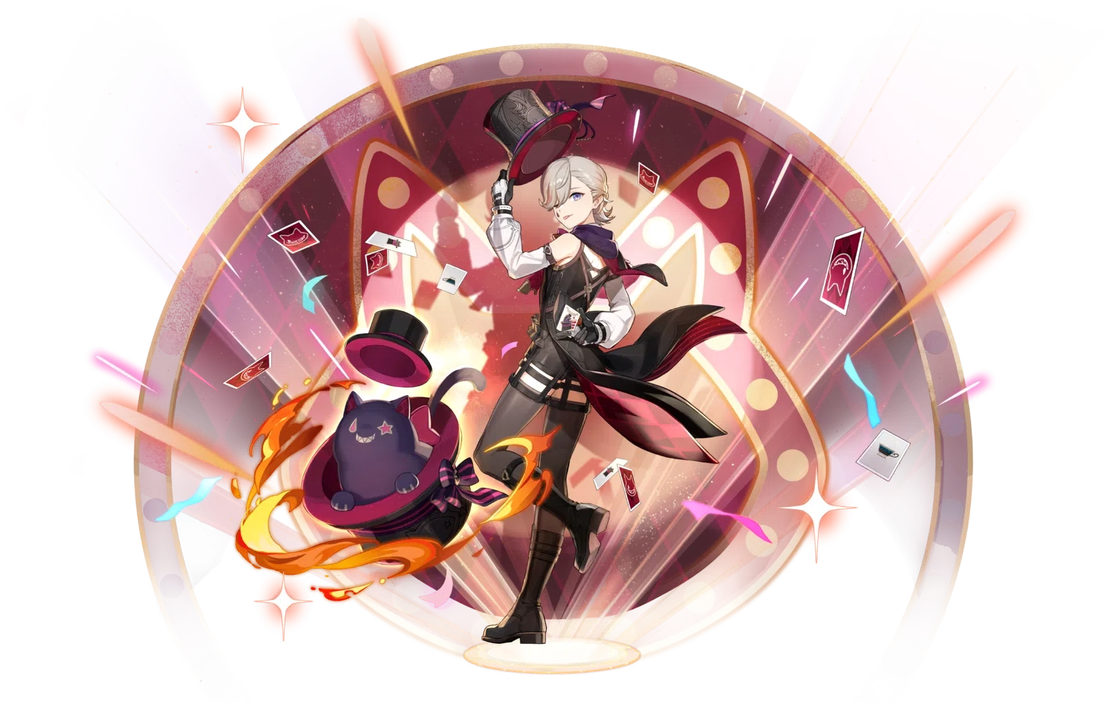 Transparent splash art for Lyney from Genshin Impact